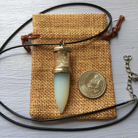 Opalite Necklace Mens Crystal Necklace Opalite Mens Necklace Unisex Necklace - Picture 2 of 2
